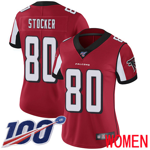 Atlanta Falcons Limited Red Women Luke Stocker Home Jersey NFL Football #80 100th Season Vapor Untouchable